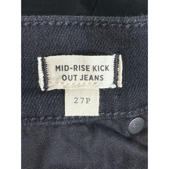 NWOT Madewell Mid-Rise Kick Out Crop Jeans in Black Rinse Wash Size 27P - Picture 9 of 13